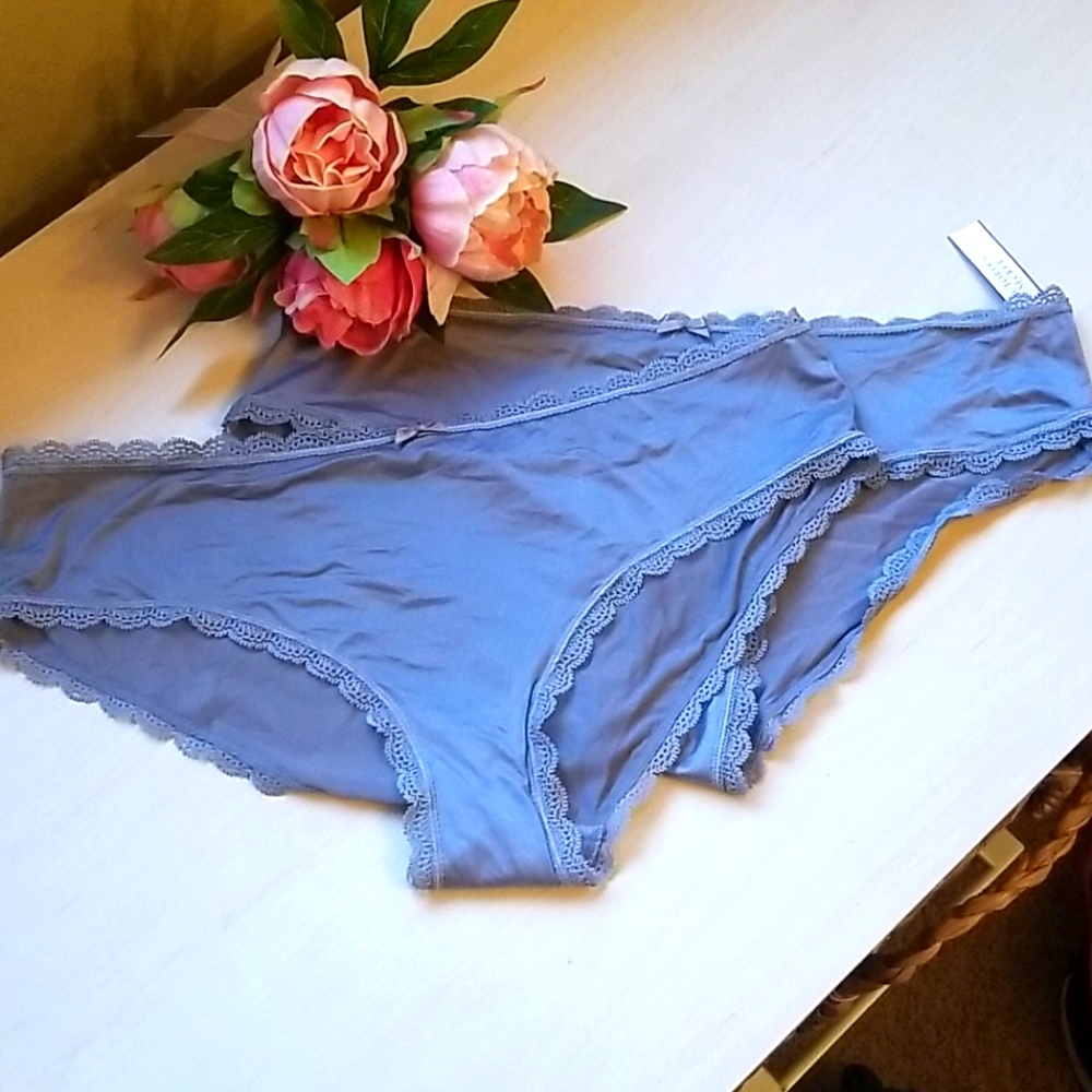 2 pairs Victoria's Secret panties grey satin lace